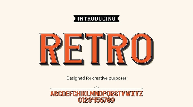 Retro typeface. For creative purposes 