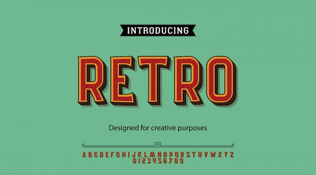 Vector retro typeface.for labels and different type designs