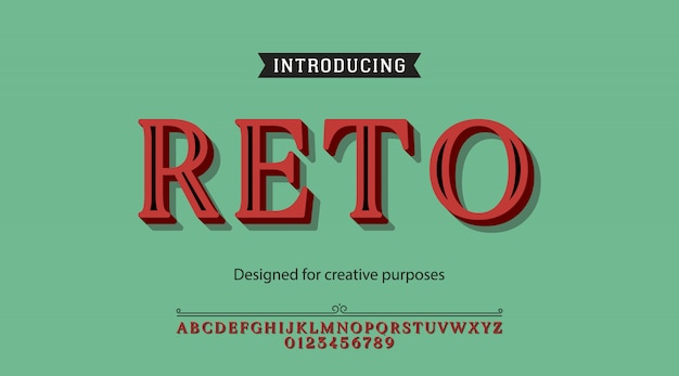 Retro typeface.for labels and different type designs