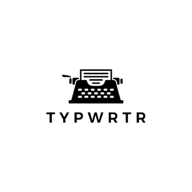 Vector retro typewriter logo vector icon illustration