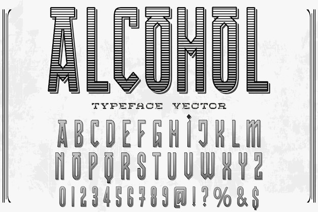 Vector retro typografie label ontwerp alchol