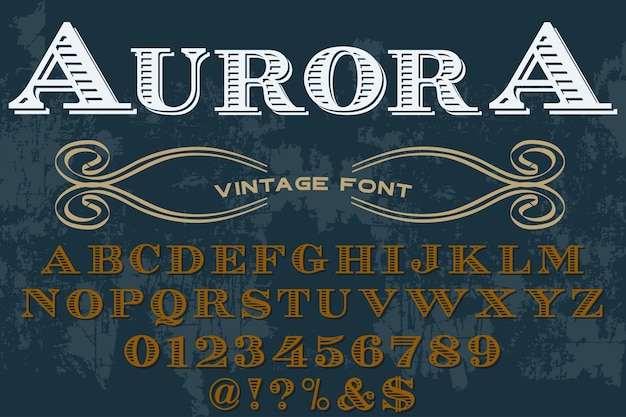 Retro typografie label ontwerp aurora