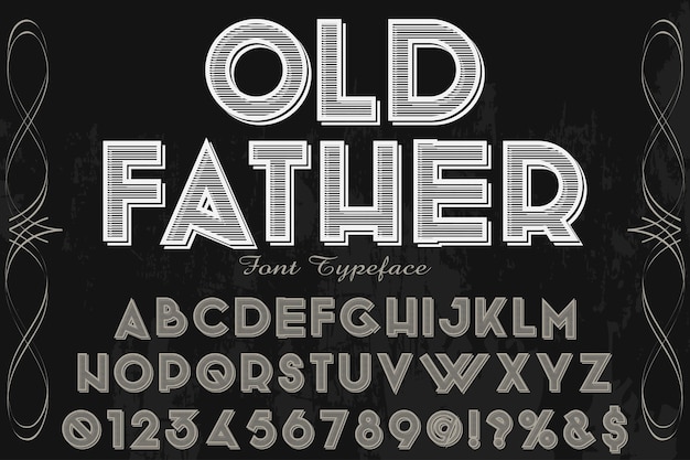 Retro typografie label ontwerp oude vader