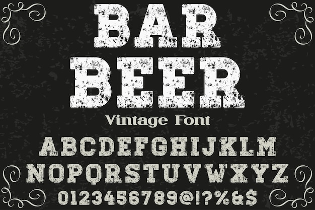 retro typografie labelontwerp bar bier