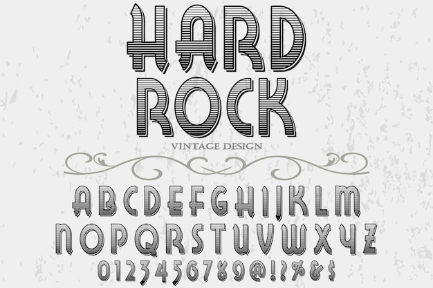 Retro typografie labelontwerp hardrock