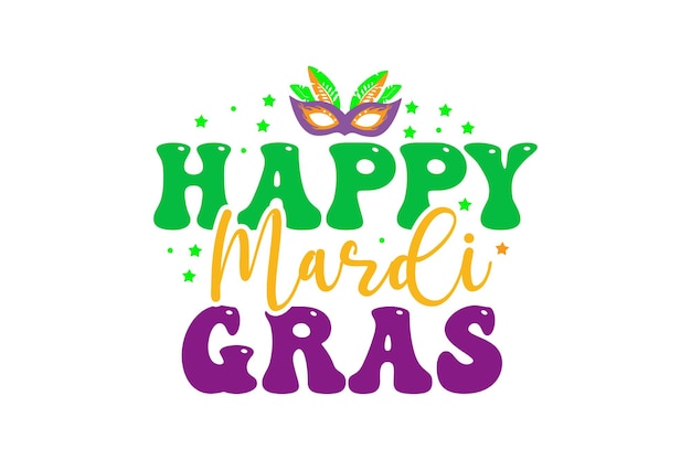 Retro typografie van Mardi Gras