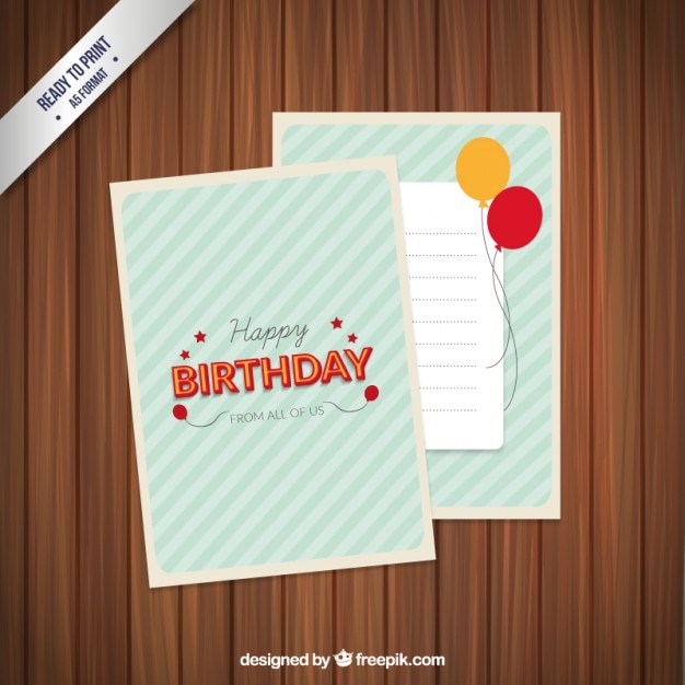 Vector retro typographic birthday card