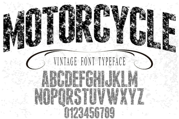 Vector retro typography font design motorcycle