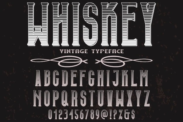 Vector retro typography label design whiskey