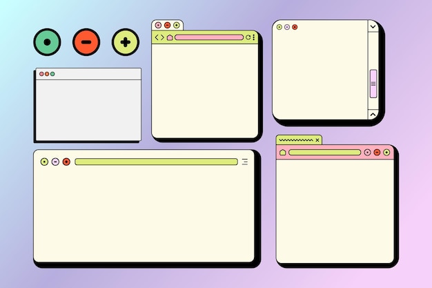 レトロな UI フレーム ウィンドウ イラスト