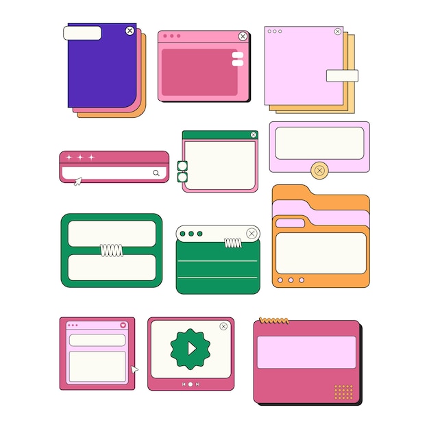 レトロ UI タブ