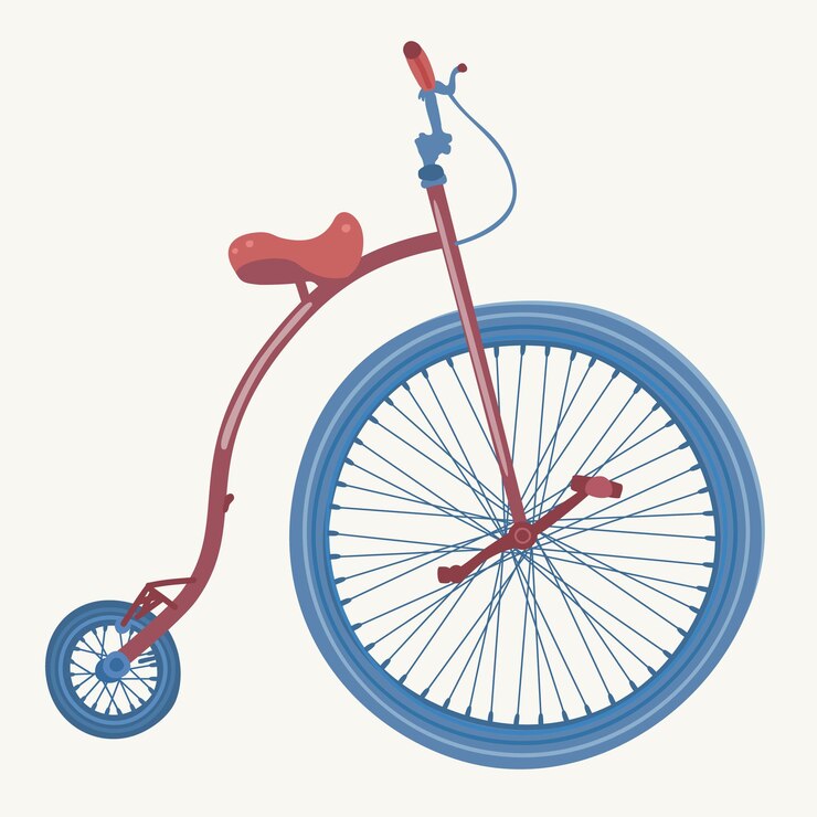 Vector 레트로 단자전거  ⁇ 터 고립 그림