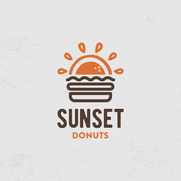 Retro unieke donuts logo ontwerp vector