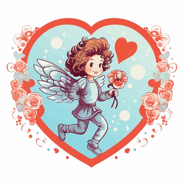 Vettore retro_valentines_day_stickercartoon_groovy