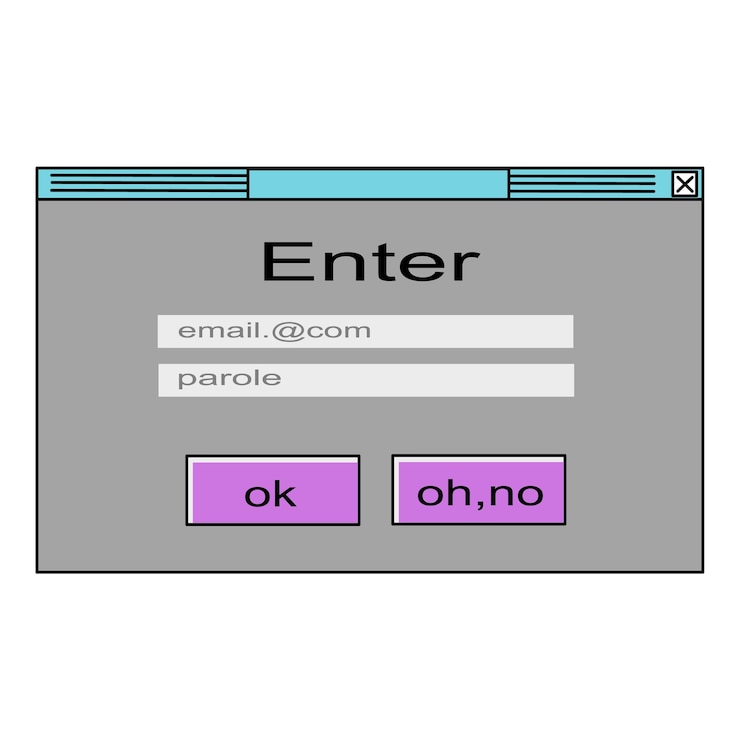 Vector retro vaporwave desktop with message boxes system error and user interface elements.