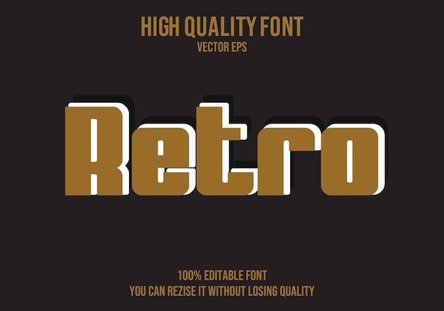 Retro Vector Font Text Effect