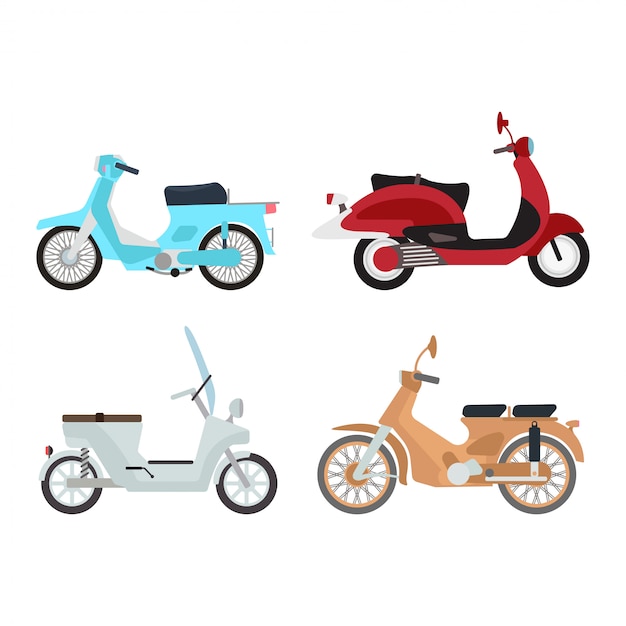 Retro vector scooter illustration.