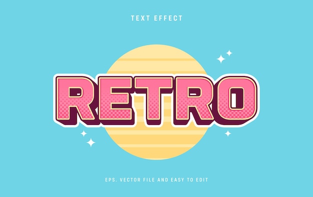 Retro vibe bewerkbare tekst effect leuke kleur tekst stijl