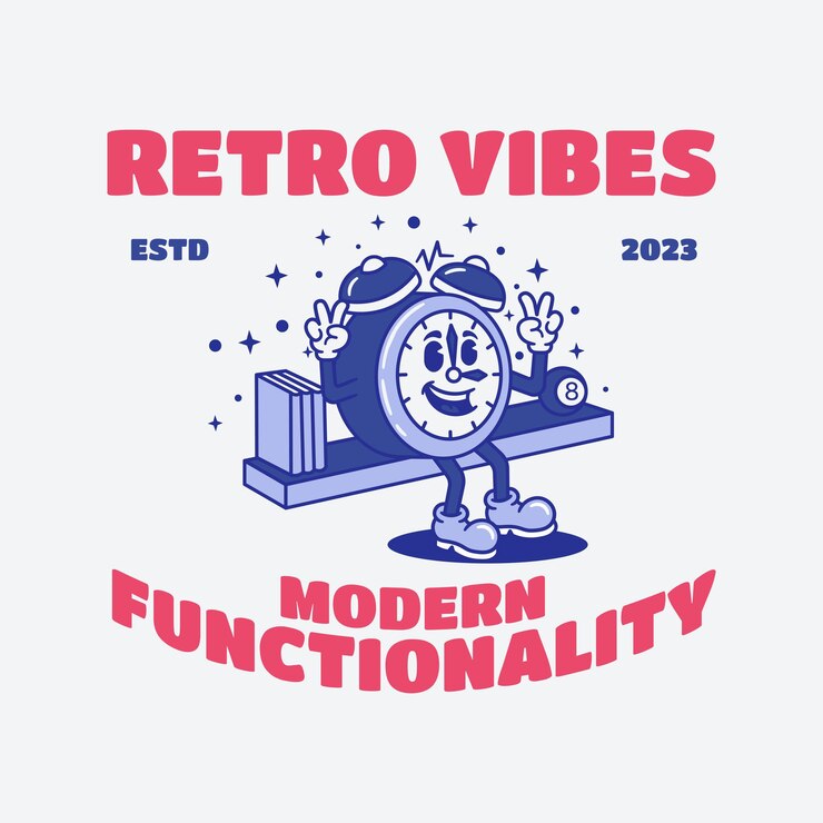 Retro Vibes Modern Functionality Retro Illustration for Poster and Phonecase