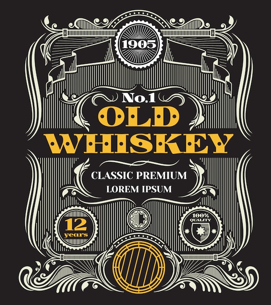 retro victorian whiskey label