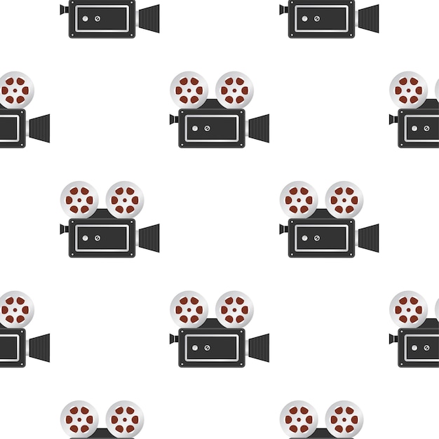 Retro video camera pattern for wallpaper design. modern vector illustration. flat design.