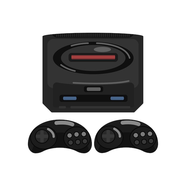 Retro video game controller vector Illustration isolated on a white background