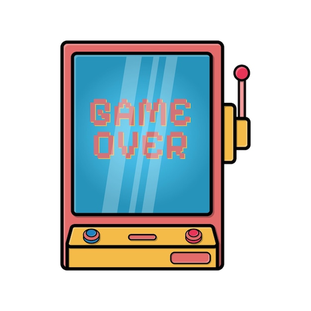 Vector retro videogame console video game icon vector illustration graphic vintage style design element