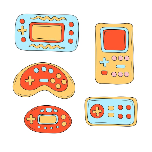 Retro videospel vector set