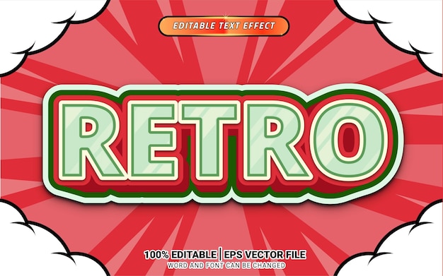 Retro vintage 3d text effect design