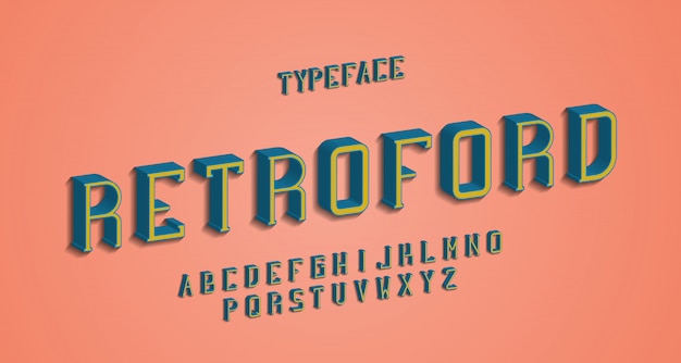 Retro vintage alfabet serif-lettertype