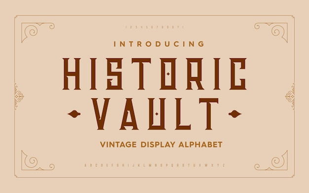 Retro vintage alphabet font design. A to Z uppercase. Vector illustration.