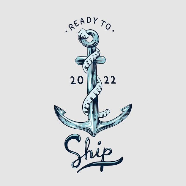 Vector retro vintage anchor logo vector illustration