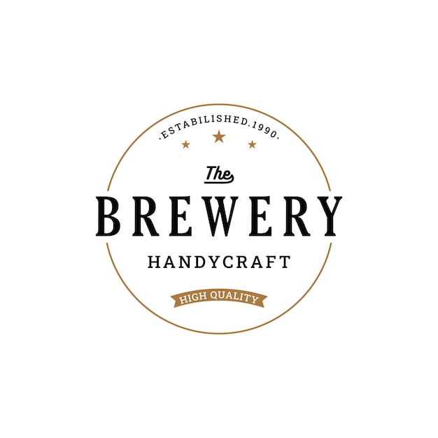 Retro vintage badge typography logo for business clothing barber restaurant and bar