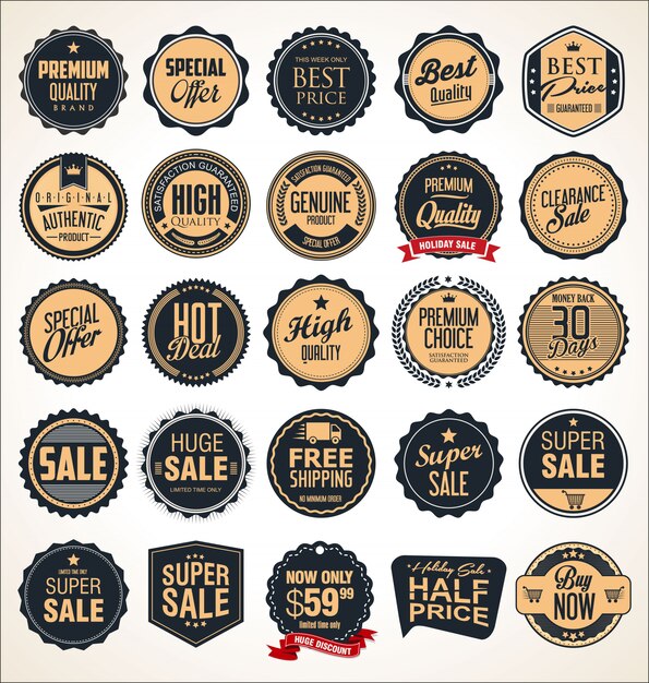 Retro vintage badges en etiketten