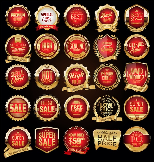 Retro vintage badges en labels-collectie