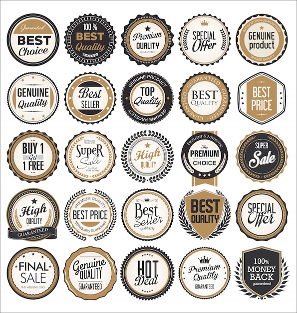 Retro vintage badges en labels-collectie