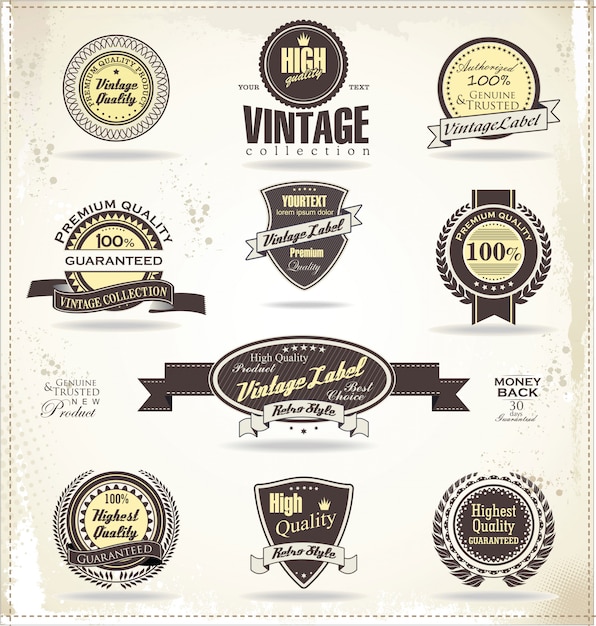 Retro vintage badges en labels