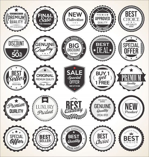 Vector retro vintage badges and labels