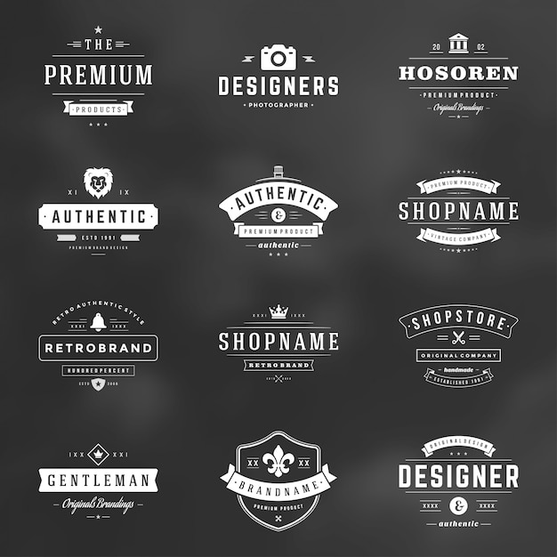 Premium Vector | Retro vintage badges and logos set vector design elements