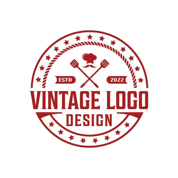 Ретро винтажные значки коллекция логотипов ресторана