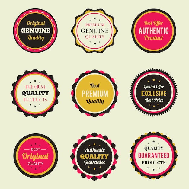 Vector retro vintage badges set