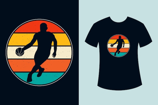 Vector retro vintage basketbal t-shirt ontwerp