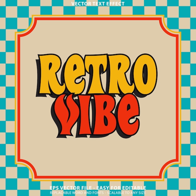 Vector retro vintage bewerkbaar teksteffect