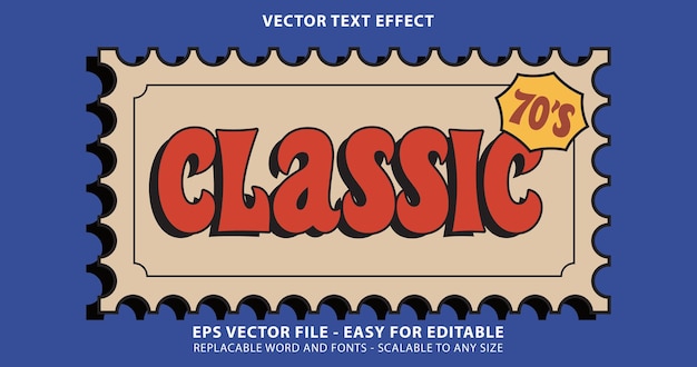 Vector retro vintage bewerkbaar teksteffect