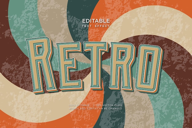 Retro vintage bewerkbaar vectorteksteffect