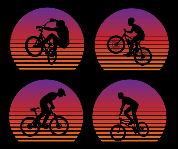 Retro Vintage Bicycle Silhouette Background