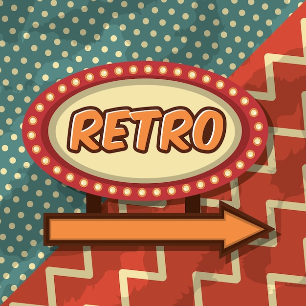 Vector retro vintage billboard arrow geometric background