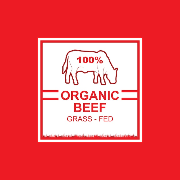 Retro Vintage boerderij vee Angus vee rundvlees embleem Label logo ontwerp vector
