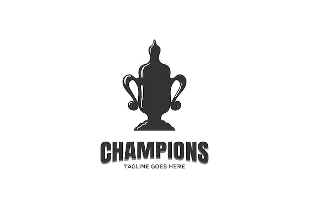 Retro vintage champion cup mok chalice mazer beaker logo design vector