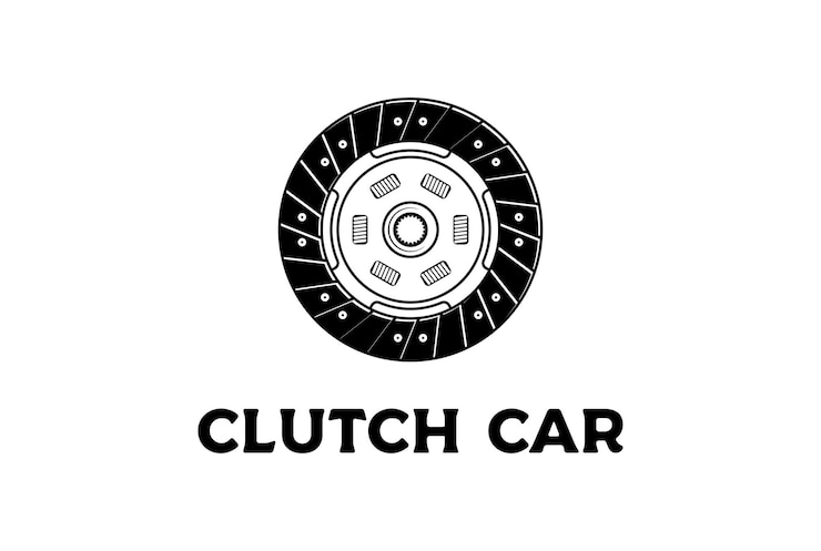 Vector retro vintage clutch car for part custom garage workshop logo